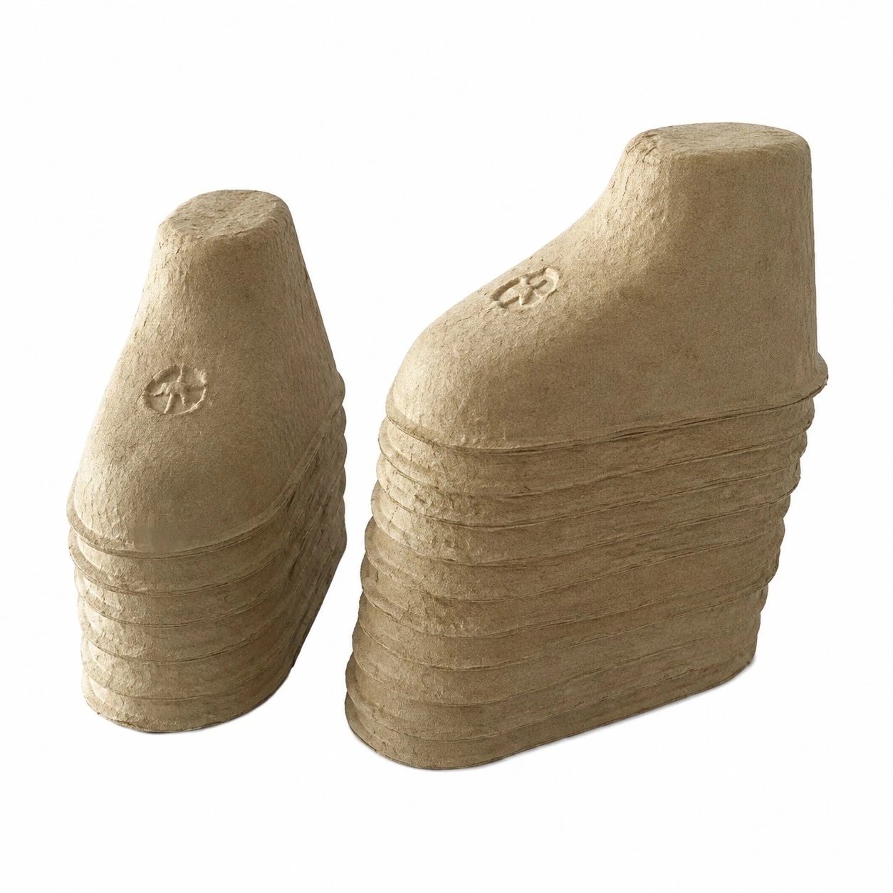 Nested molded pulp paper shoe trees